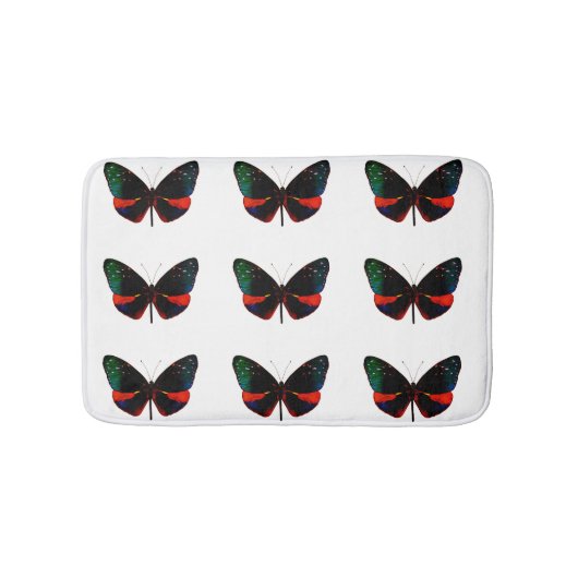 Rode, groene en zwarte vlinder badmat (Voorkant)