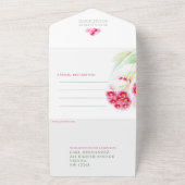 Rode groene eucalyptus gumnut aquarel bruiloft all in one uitnodiging (Buitenkant)