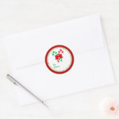 Rode Groene Feestelijke Candy Canes Kerstcadeau Ta Ronde Sticker (Envelop)