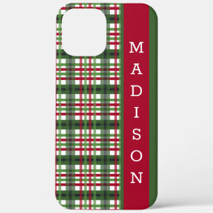 Rode Groene Feestelijke Tartan Patroon Gepersonali Case-Mate iPhone Case
