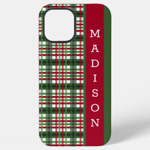 Rode Groene Feestelijke Tartan Patroon Gepersonali iPhone 12 Pro Max Hoesje