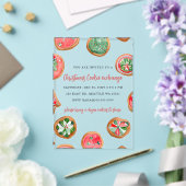 Rode Groene Festieve Cookie Uitwisseling Kerstfees Acryl Uitnodigingen (Insitu (Huwelijk))