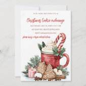 Rode Groene Festieve Cookie Uitwisseling Kerstfees Kaart (Voorkant)