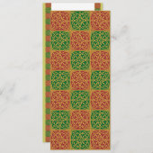 Rode Groene Fleur de Lis Aangepaste Kerstuitnodigi Kaart (Voorkant / Achterkant)