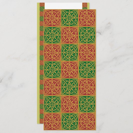 Rode Groene Fleur de Lis Aangepaste Kerstuitnodigi Kaart (Voorkant / Achterkant)