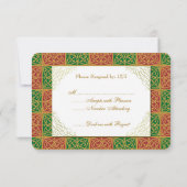 Rode Groene Fleur de Lis Aangepaste RSVP-kaart RSVP Kaartje (Achterkant)