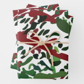 Rode Groene Flora Botanical Inpakpapier Vel (In situ)