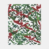 Rode Groene Flora Botanisch Fleece Deken (Voorkant)