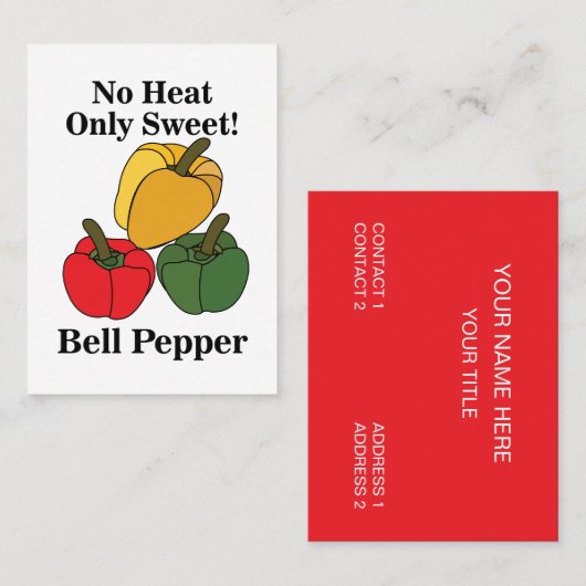 Rode Groene Gele Capsicum Paprika Grappig Visitekaartje (Voorkant / Achterkant)