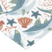 Rode Groene Gele Haai Shell Zeester Kwallen Tafelkleed (Gekanteld)