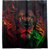 Rode Groene Gele Leeuw 01 Douchegordijn (Voorkant)