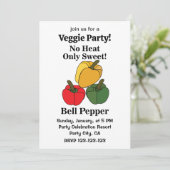 Rode Groene Gele Paprika Bel Paprika Grappig Feest Kaart (Staand voorkant)