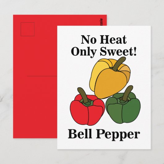 Rode Groene Gele Paprika Bell Pepper Grappig Briefkaart (Voorkant / Achterkant)