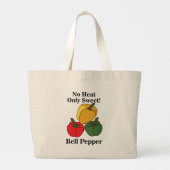 Rode Groene Gele Paprika Bell Pepper Grappig Grote Tote Bag (Achterkant)