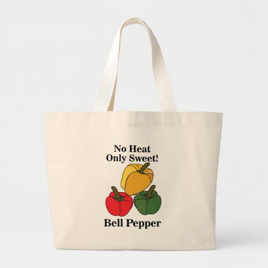 Rode Groene Gele Paprika Bell Pepper Grappig Grote Tote Bag (Voorkant)