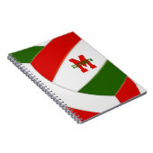 Rode groene gepersonaliseerde meisjes volleybal notitieboek (Rechterzijde)