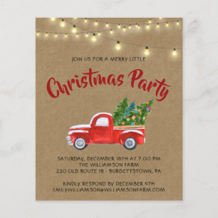 Rode Groene Geruite Budget Kerstfeest Uitnodiging Flyer
