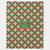 Rode groene geruite deken Aangepaste naam Cozy Art (Voorkant)