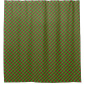 Rode & groene geruite glitter douchegordijn (Voorkant)