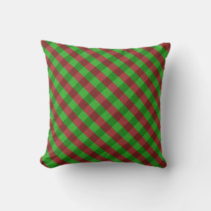 Rode & groene geruite glitter kussen