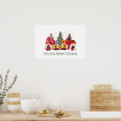 Rode Groene Gnome Elf Dwerg Zoete Dwerg Poster (Keuken)