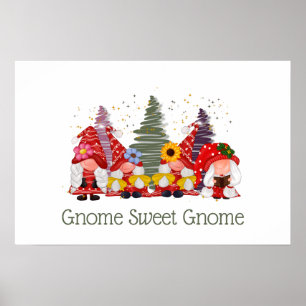 Rode Groene Gnome Elf Dwerg Zoete Dwerg Poster