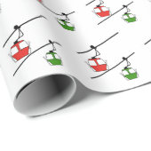 Rode & groene gondels met ski's cadeaupapier (Rol Hoek)