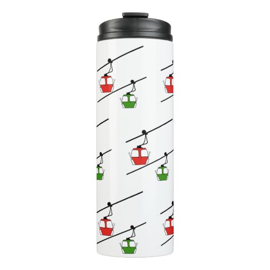 Rode & groene gondels op thermische tuimelaars thermosbeker (Voorkant)