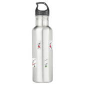 Rode & groene gondels op waterfles waterfles  (Achterkant)