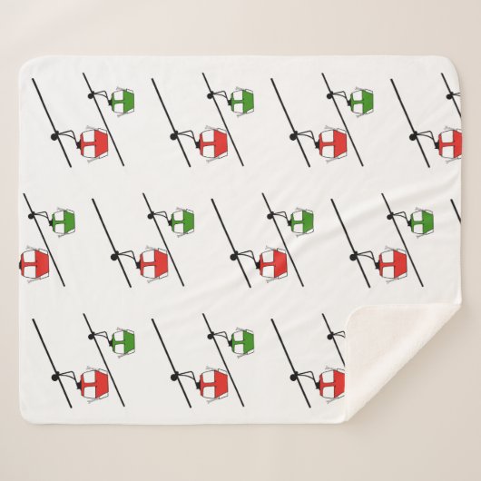 Rode & groene gondels op witte deken (Voorkant (horizontaal))