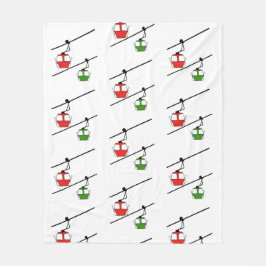 Rode & groene gondels op witte deken