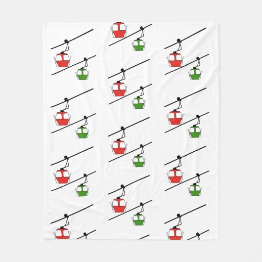 Rode & groene gondels op witte deken (Voorkant)