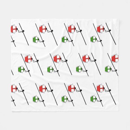 Rode & groene gondels op witte deken (Voorkant (Horizontaal))