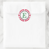 Rode groene gothic punk monogram initiaal huwelijk ronde sticker (Tas)