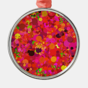 Rode groene gouden en roze Stippen decoratieve ver Metalen Ornament