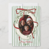 Rode Groene Hand Getrokken Vrolijke Kerstmis Famil Kaart (Voorkant)