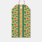 Rode & Groene Harten Cadeaulabel (Voorkant)