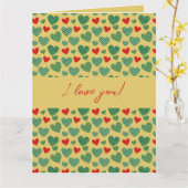 Rode & Groene Harten Kaart (Gele Bloem)