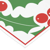 Rode, groene holly berry border kerstvakantie korte tafelloper (Hoek)