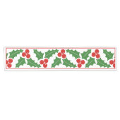Rode, groene holly berry border kerstvakantie korte tafelloper (Horizontaal)