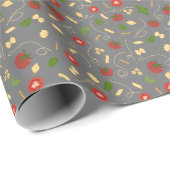 Rode Groene Houtskool Pasta Basilicum Cadeaupapier (Rol Hoek)