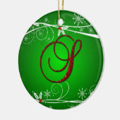 Rode groene hulst initiaal S kerstornament Keramisch Ornament (Links)