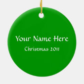 Rode groene hulst initiaal S kerstornament Keramisch Ornament (Achterkant)