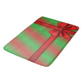 Rode Groene Ingepakte Cadeau Vakantie Badmat (Gekanteld)