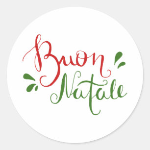 Rode groene Italiaanse feestkerst Ronde Sticker