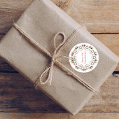 Rode Groene Kerst aangepaste cadeautag Ronde Sticker