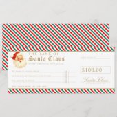 Rode Groene Kerst Cheque Cadeau Bon Card Kaart (Voorkant / Achterkant)