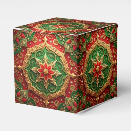 Rode groene kerst decoratieve cadeau doos bedankdoosjes (Voorkant Zijde)