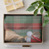 Rode groene kerst geruite Franse Bulldog Tissuepapier (Geschenk)