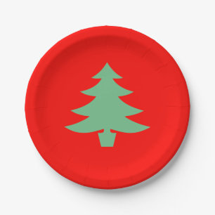 Rode Groene Kerst Kerstboom 4Helen Papieren Bordje